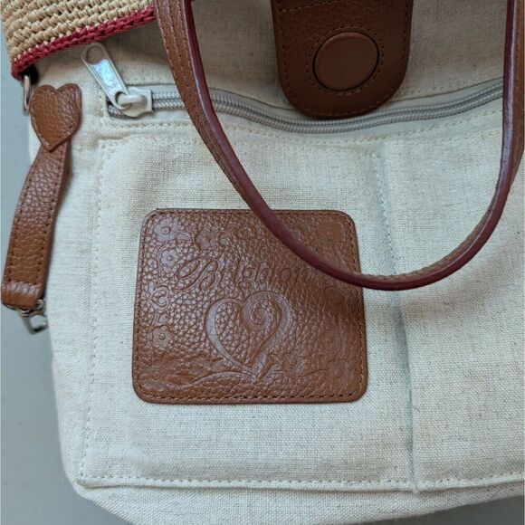 BRIGHTON FERRARA VOLTERA Red Raffia Straw Tote VERYCLEAN *missing shoulderstrap* - Picture 8 of 9